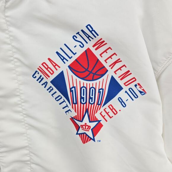 Mitchell & Ness 1991 NBA All-Star Game Charlotte Jacket Mens XL White Basketball - Picture 5 of 16
